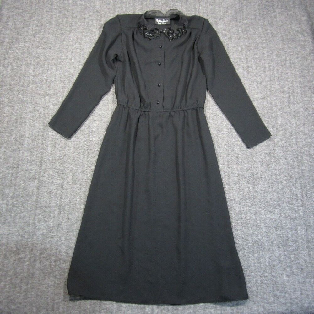 Billy Jack for Her Sheer Dress Womens 11 S Black Sequins Button Up Goth Witchy
